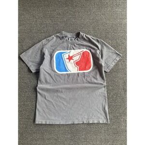 Famous Stars & Straps FMS Badge Logo Tee Sz M Gray Y2K Skate Shirt